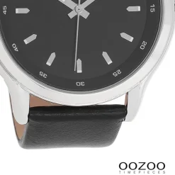 Oozoo Herren Armbanduhr Timepieces Analog Leder schwarz UOC7434A