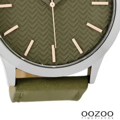 Oozoo Herren Armbanduhr Timepieces Analog Leder grau UOC9010A