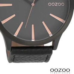 Oozoo Herren Armbanduhr Timepieces Analog Leder schwarz UOC9043A