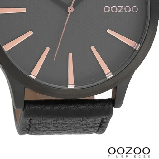 Oozoo Herren Armbanduhr Timepieces Analog Leder schwarz UOC9043A