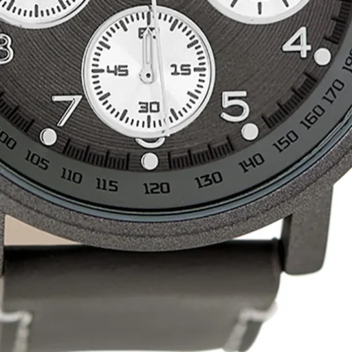 Oozoo Herren Armbanduhr Timepieces C9458A Analog Leder grau UOC9458A