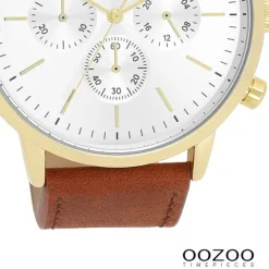 Oozoo Herren Armbanduhr Timepieces Analog Leder braun UOC11201
