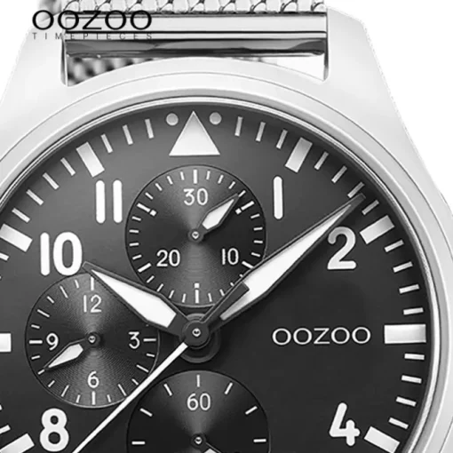 Oozoo Herren Armbanduhr Timepieces C10958 Analog Metall Mesh silber UOC10958