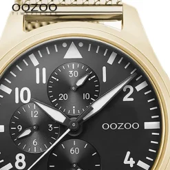 Oozoo Herren Armbanduhr Timepieces C10959 Analog Metall Mesh gold UOC10959