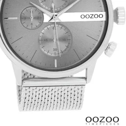 Oozoo Herren Armbanduhr Timepieces Analog Metall Mesh silber UOC11101