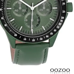 Oozoo Herren Armbanduhr Timepieces Analog Leder grün UOC11111