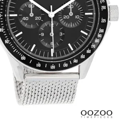 Oozoo Herren Armbanduhr Timepieces Analog Metall Mesh silber UOC11113