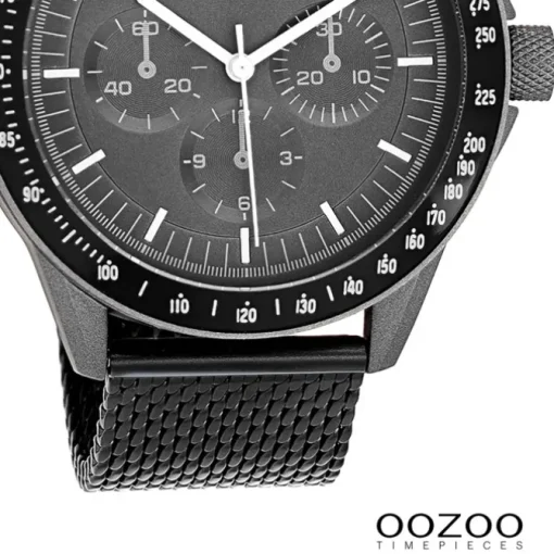 Oozoo Herren Armbanduhr Timepieces Analog Metall Mesh schwarz UOC11114