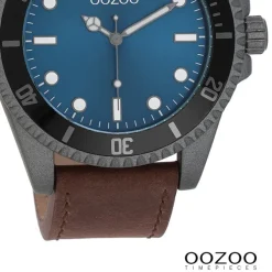 Oozoo Herren Armbanduhr Timepieces Analog Leder braun UOC11116