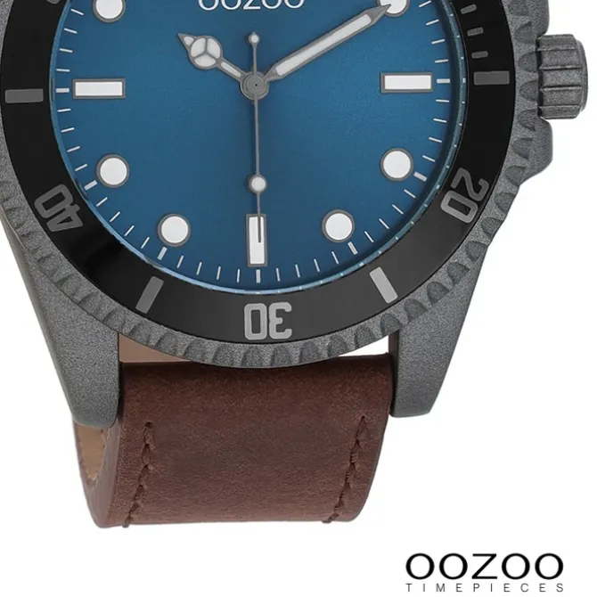 Oozoo Herren Armbanduhr Timepieces Analog Leder braun UOC11116