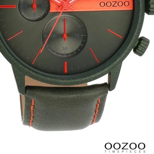 Oozoo Herren Armbanduhr Timepieces Analog Leder grün UOC11227