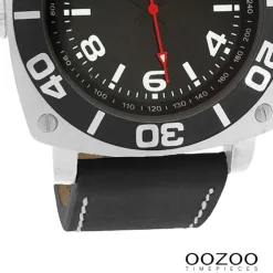Oozoo Herren Armbanduhr Timepieces Analog Leder schwarz UOC2281A