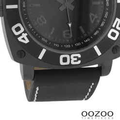Oozoo Herren Armbanduhr Timepieces Analog Leder schwarz UOC2284A