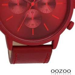 Oozoo Herren Armbanduhr Timepieces Analog Leder rot UOC11207