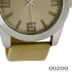 Oozoo Herren Armbanduhr Timepieces Analog Leder beige UOC6106A