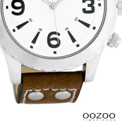 Oozoo Herren Armbanduhr Timepieces Analog Leder braun UOC6111A