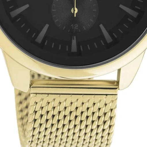 Oozoo Herren Armbanduhr Timepieces C11017 Analog Metall Mesh gold UOC11017