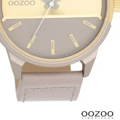 Oozoo Herren Armbanduhr Timepieces Analog Leder taupe braun UOC11317
