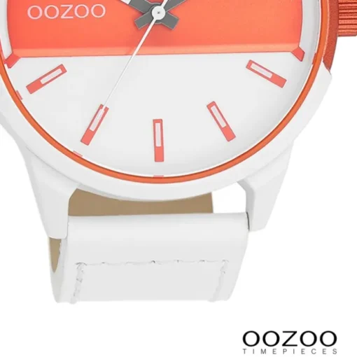 Oozoo Herren Armbanduhr Timepieces Analog Leder weiß UOC11316