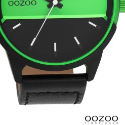 Oozoo Herren Armbanduhr Timepieces Analog Leder schwarz UOC11234