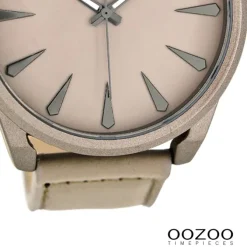 Oozoo Herren Armbanduhr Timepieces Analog Leder graubeige UOC8225A