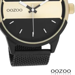 Oozoo Herren Armbanduhr Timepieces Analog Metall Mesh schwarz UOC11108