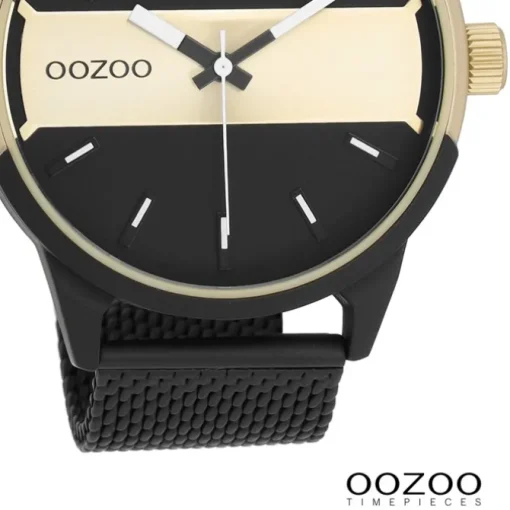 Oozoo Herren Armbanduhr Timepieces Analog Metall Mesh schwarz UOC11108