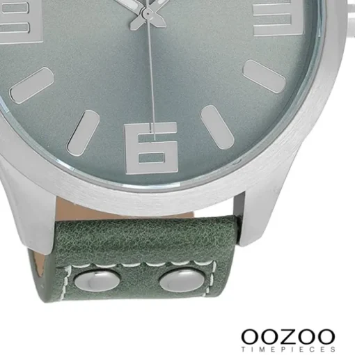 Oozoo Herren Armbanduhr Timepieces Analog Leder grüngrau UOC1011A