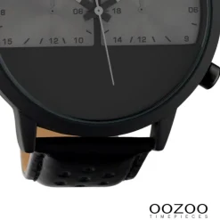 Oozoo Herren Armbanduhr Timepieces Lederband schwarz grau UOC10519