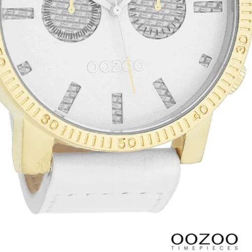 Oozoo Herren Armbanduhr Timepieces Analog Leder weiß UOC4791A