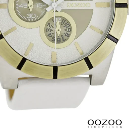 Oozoo Herren Armbanduhr Timepieces Analog Leder weiß UOC6430A