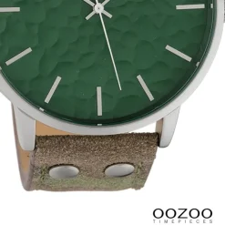 Oozoo Herren Armbanduhr Timepieces Analog Leder camouflage grün UOC10460
