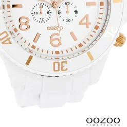 Oozoo Herren Armbanduhr Timepieces Analog Silikon weiß UOC4821A