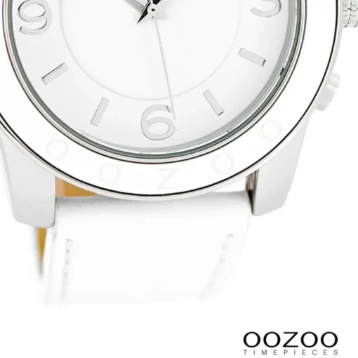 Oozoo Herren Armbanduhr Timepieces Analog Leder weiß UOC5387A