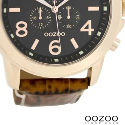 Oozoo Herren Armbanduhr Timepieces Analog Leder braun UOC6063A