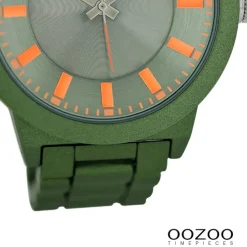 Oozoo Herren Armbanduhr Timepieces Analog Leder grün UOC6088A