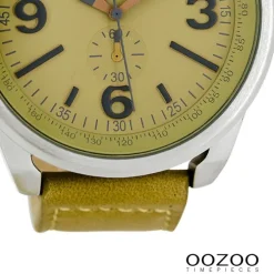 Oozoo Herren Armbanduhr Timepieces Analog Leder hellbraun UOC7065A