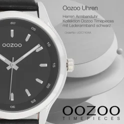 Oozoo Herren Armbanduhr Timepieces Analog Leder schwarz UOC7434A