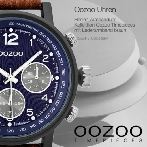 Oozoo Herren Armbanduhr Timepieces C9456A Analog Leder braun UOC9456A
