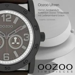 Oozoo Herren Armbanduhr Timepieces Analog Leder braun UOC8308A
