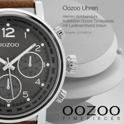 Oozoo Herren Armbanduhr Timepieces C9457A Analog Leder braun UOC9457A