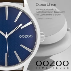 Oozoo Herren Armbanduhr Timepieces Analog Leder braun UOC9040A