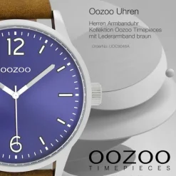 Oozoo Herren Armbanduhr Timepieces Analog Leder braun UOC9046A