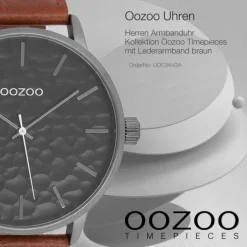 Oozoo Herren Armbanduhr Timepieces Analog Leder braun UOC9443A