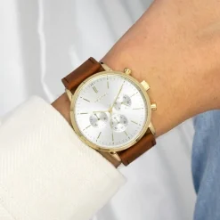 Oozoo Herren Armbanduhr Timepieces Analog Leder braun UOC11201