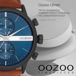 Oozoo Herren Armbanduhr Timepieces Analog Leder braun UOC11222