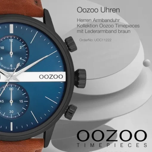 Oozoo Herren Armbanduhr Timepieces Analog Leder braun UOC11222