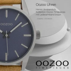 Oozoo Herren Armbanduhr Timepieces Analog Leder braun UOC9625A