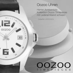 Oozoo Herren Armbanduhr Timepieces Analog Leder schwarz UOC3167A