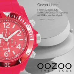 Oozoo Herren Armbanduhr Timepieces Analog Silikon pink UOC4837A